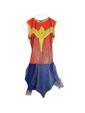Wonder Woman Girls M Costume Dress Red & Blue Super Hero Halloween Costume Rubie